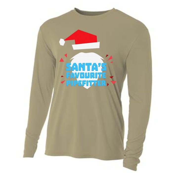 Christmas SantaS Favorite Pipefitter Pajama Pipe Fitter Cooling Performance Long Sleeve Crew