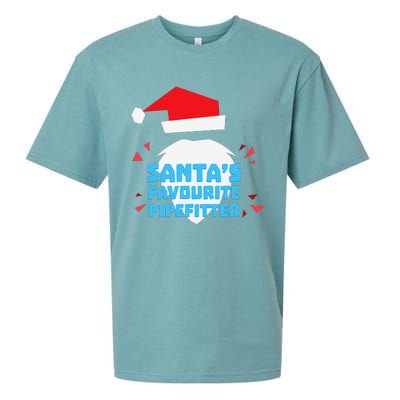 Christmas SantaS Favorite Pipefitter Pajama Pipe Fitter Sueded Cloud Jersey T-Shirt