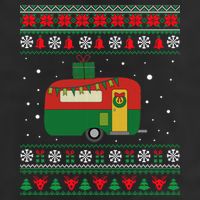 Christmas Sweater Funny Camping Camper Gift 7 Panel Mesh Trucker Snapback Hat