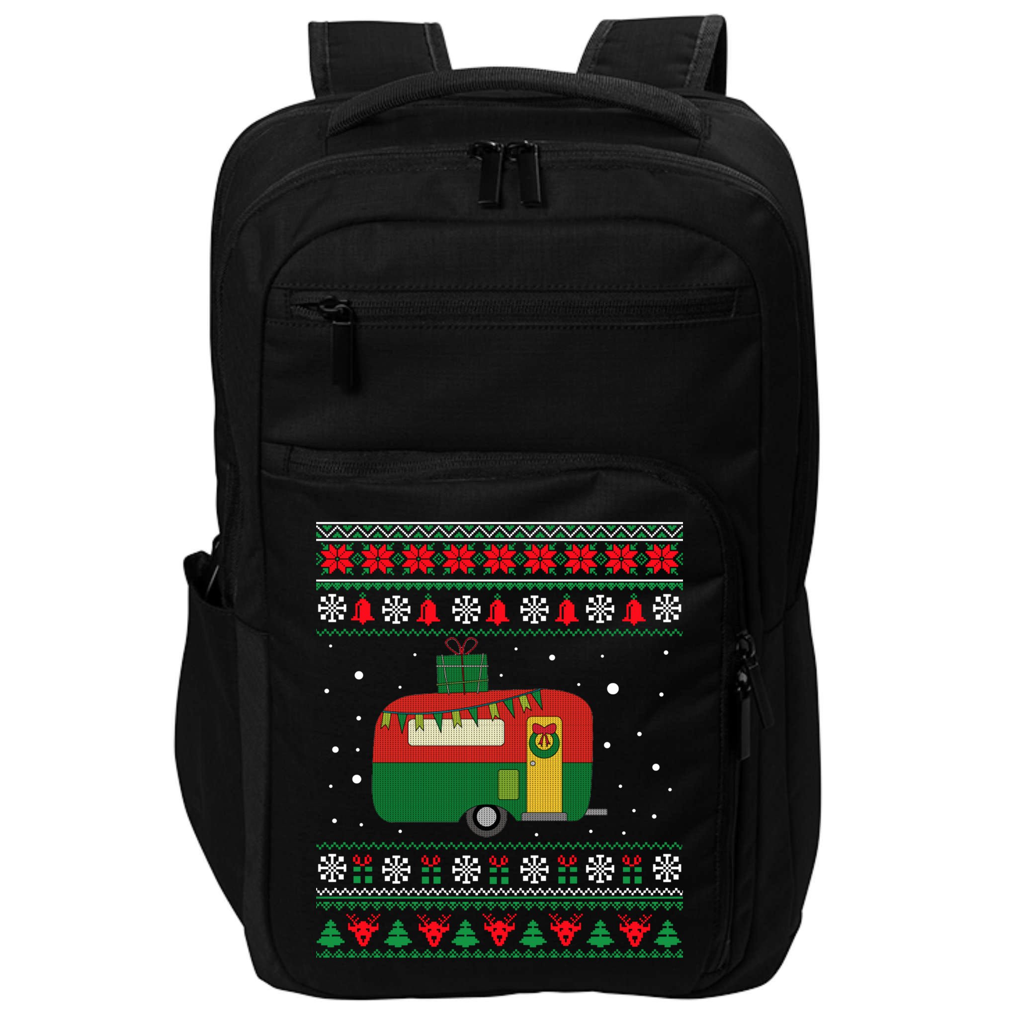 Christmas Sweater Funny Camping Camper Gift Impact Tech Backpack