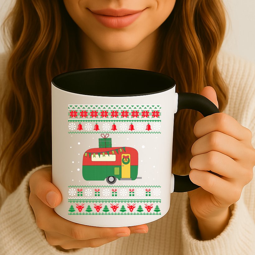Christmas Sweater Funny Camping Camper Gift Mug