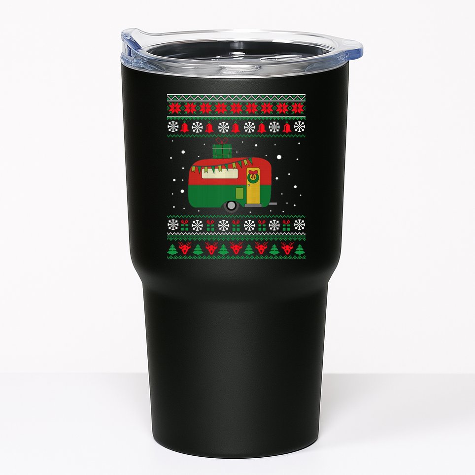 Christmas Sweater Funny Camping Camper Gift Tumbler