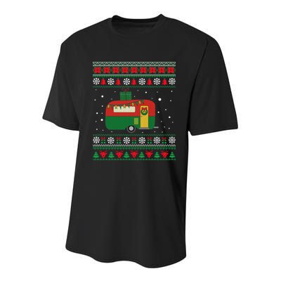 Christmas Sweater Funny Camping Camper Gift Youth Performance Sprint T-Shirt