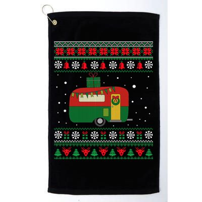 Christmas Sweater Funny Camping Camper Gift Golf Towel