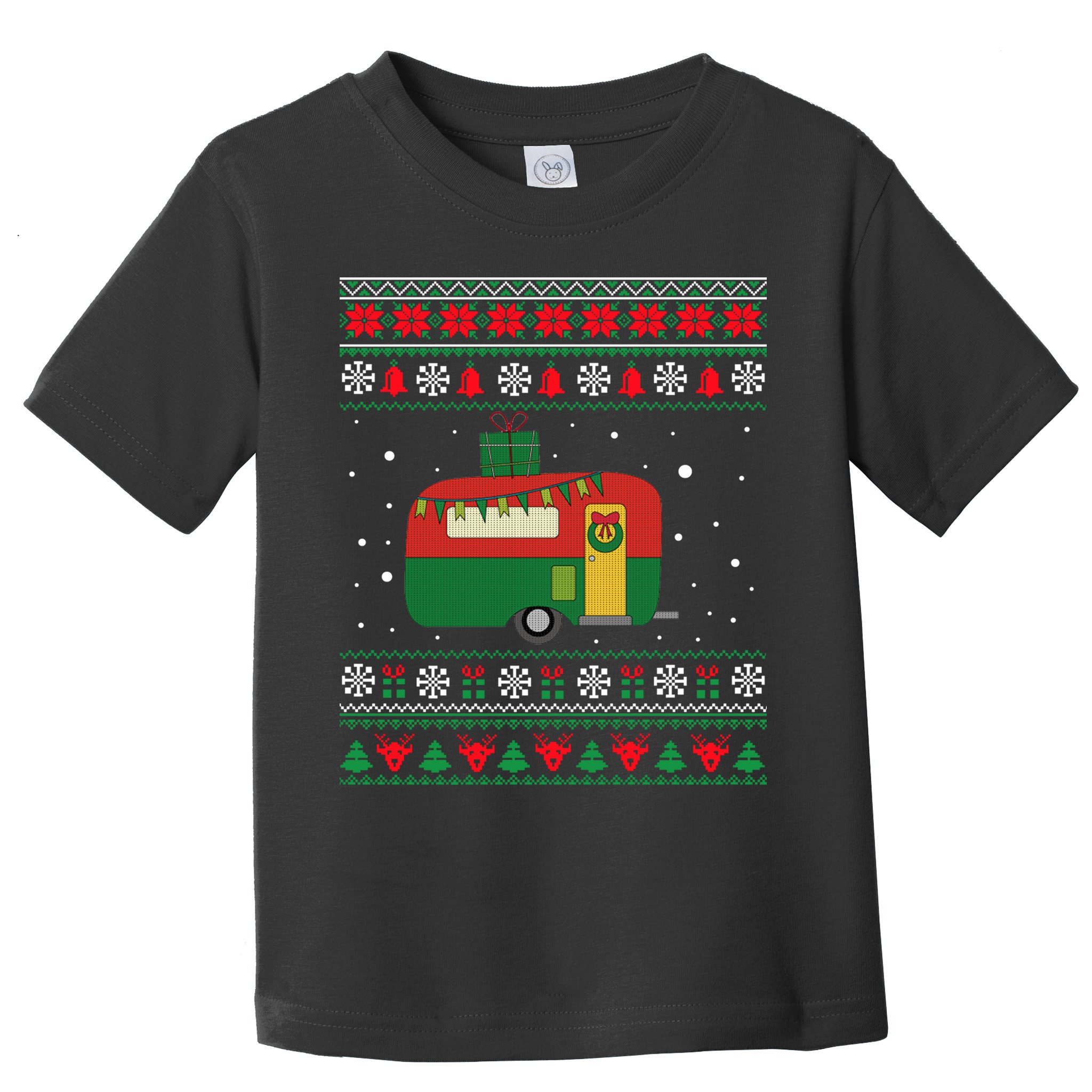 Christmas Sweater Funny Camping Camper Gift Toddler T-Shirt