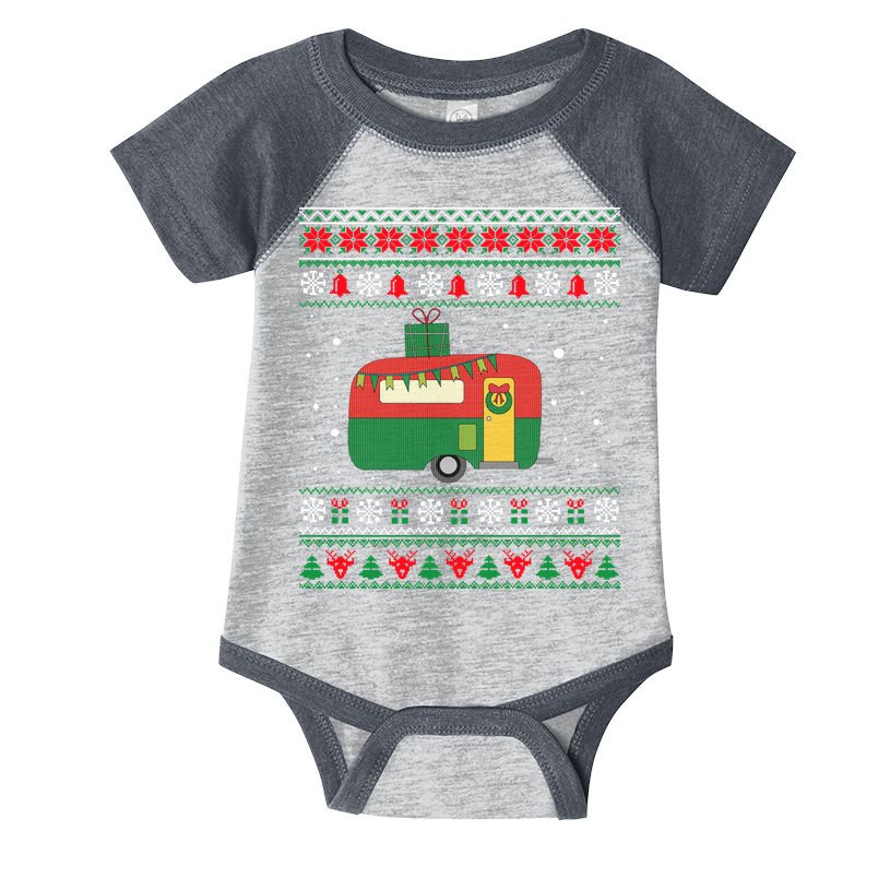 Christmas Sweater Funny Camping Camper Gift Infant Baby Jersey Bodysuit