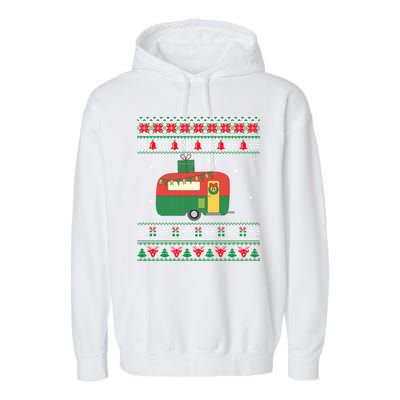 Christmas Sweater Funny Camping Camper Gift Garment-Dyed Fleece Hoodie