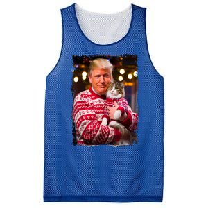 Christmas Sweater Funny Trump For Cat Lovers Xmas Pajamas Gift Mesh Reversible Basketball Jersey Tank