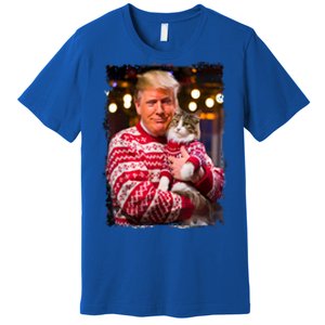 Christmas Sweater Funny Trump For Cat Lovers Xmas Pajamas Gift Premium T-Shirt