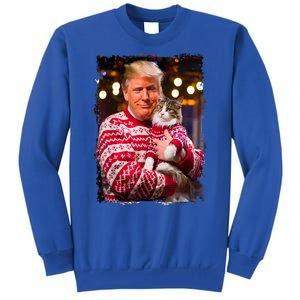 Christmas Sweater Funny Trump For Cat Lovers Xmas Pajamas Gift Tall Sweatshirt