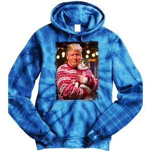 Christmas Sweater Funny Trump For Cat Lovers Xmas Pajamas Gift Tie Dye Hoodie