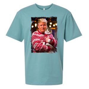 Christmas Sweater Funny Trump For Cat Lovers Xmas Pajamas Gift Sueded Cloud Jersey T-Shirt