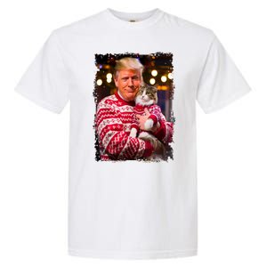 Christmas Sweater Funny Trump For Cat Lovers Xmas Pajamas Gift Garment-Dyed Heavyweight T-Shirt