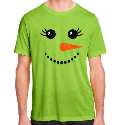 Cute Snowman Face Carrot Nose Christmas Pajamas Funny Adult ChromaSoft Performance T-Shirt