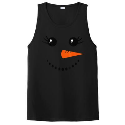 Cute Snowman Face Carrot Nose Christmas Pajamas Funny PosiCharge Competitor Tank