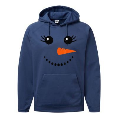 Cute Snowman Face Carrot Nose Christmas Pajamas Funny Performance Fleece Hoodie