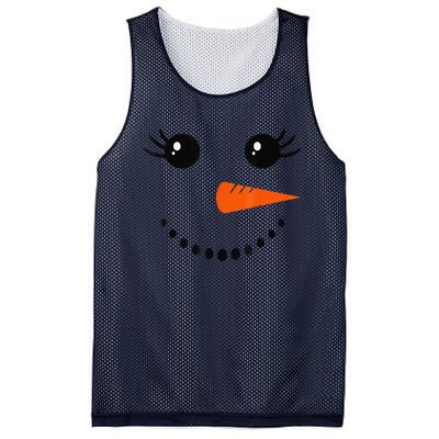 Cute Snowman Face Carrot Nose Christmas Pajamas Funny Mesh Reversible Basketball Jersey Tank