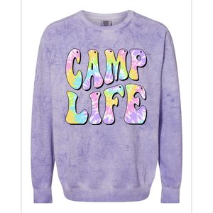 Camping Summer For Summer Camp Tiedie Retro Colorblast Crewneck Sweatshirt