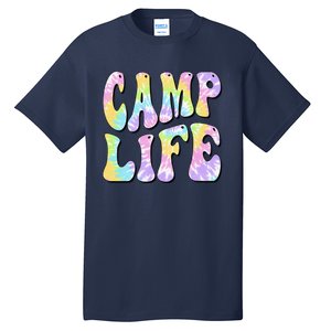 Camping Summer For Summer Camp Tiedie Retro Tall T-Shirt