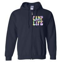 Camping Summer For Summer Camp Tiedie Retro Full Zip Hoodie