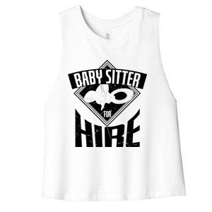 Cool Sitter For Hire Sitting Sitters Gift Women's Racerback Cropped Tank