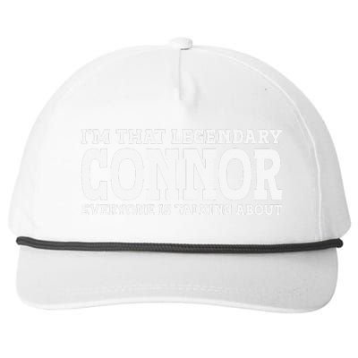 Connor Surname Funny Team Family Last Name Connor Snapback Five-Panel Rope Hat