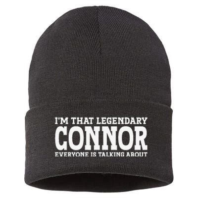 Connor Surname Funny Team Family Last Name Connor Sustainable Knit Beanie