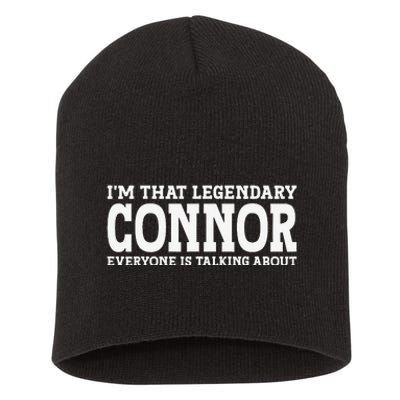 Connor Surname Funny Team Family Last Name Connor Short Acrylic Beanie