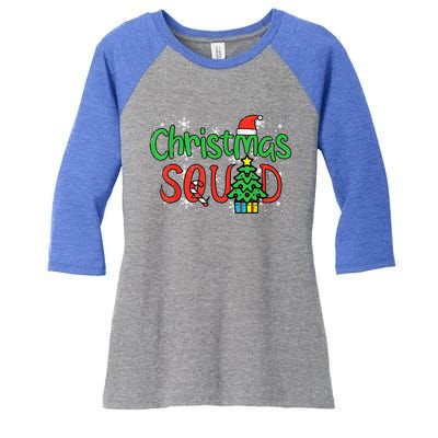 Christmas Squad Family Xmas Crew Gift Women's Tri-Blend 3/4-Sleeve Raglan Shirt