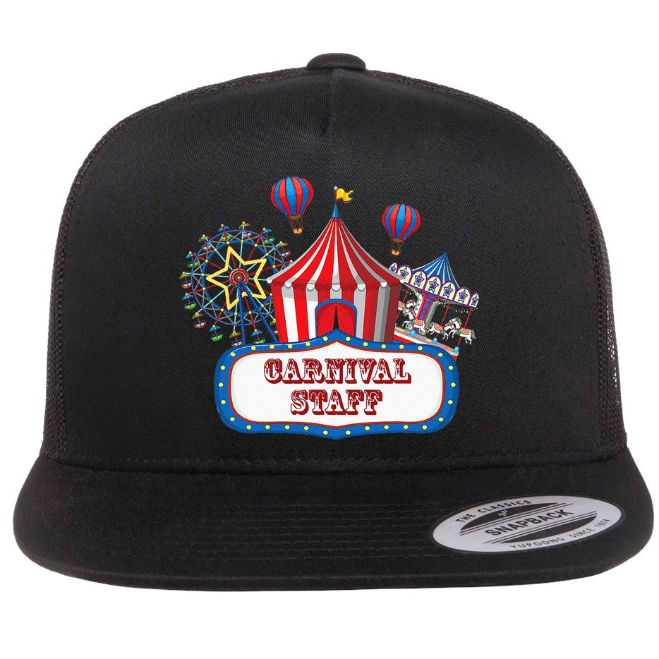 Carnival Staff For Circus Event Staff & Ringmaster Lover Flat Bill Trucker Hat
