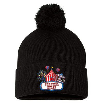 Carnival Staff For Circus Event Staff & Ringmaster Lover Pom Pom 12in Knit Beanie