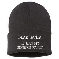 Christmas Sisters Fault Siblings Joke Sustainable Knit Beanie