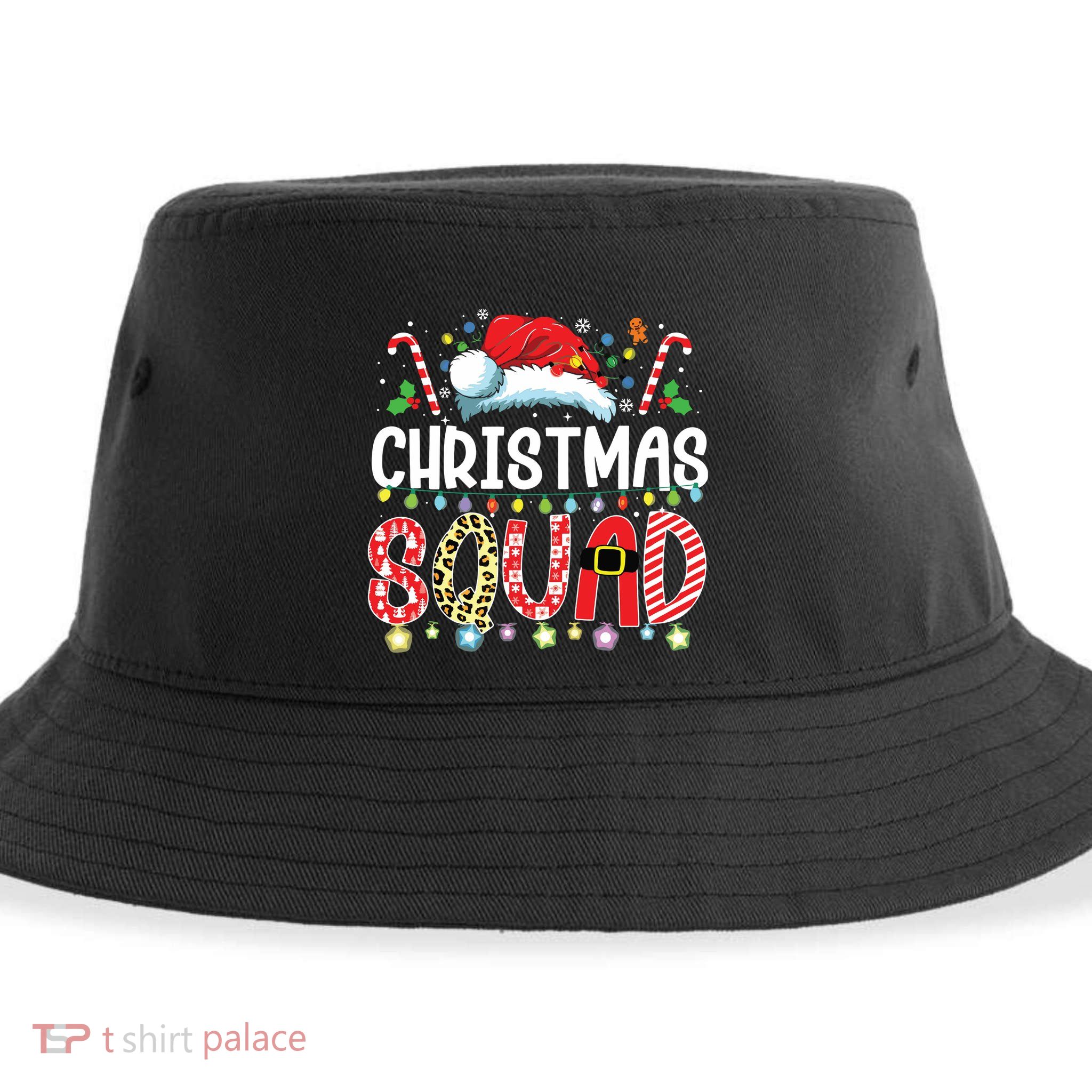 Christmas Squad Family Group Matching Christmas Pajama Party Sustainable Bucket Hat