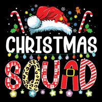 Christmas Squad Family Group Matching Christmas Pajama Party Drawstring Bag