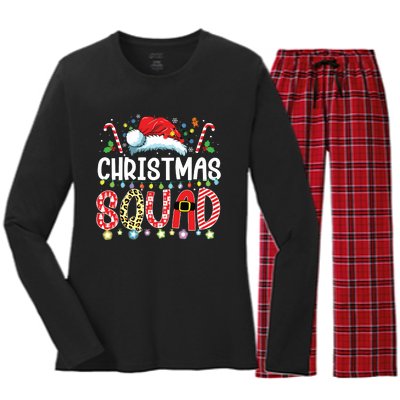 Christmas Squad Family Group Matching Christmas Pajama Party Women's Long Sleeve Flannel Pajama Set 