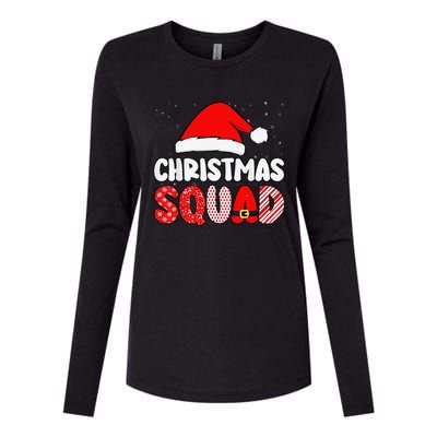 Christmas Squad Family Group Matching Christmas Party Pajama Gift Womens Cotton Relaxed Long Sleeve T-Shirt