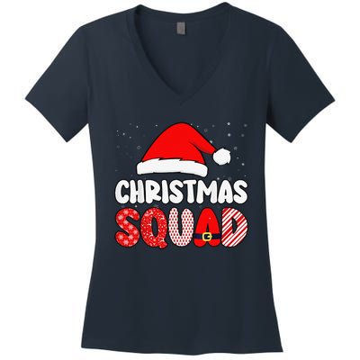 Christmas Squad Family Group Matching Christmas Party Pajama Gift Women's V-Neck T-Shirt