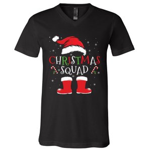 Christmas Squad Family Group Matching Christmas Party Pajama V-Neck T-Shirt