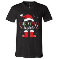 Christmas Squad Family Group Matching Christmas Party Pajama V-Neck T-Shirt