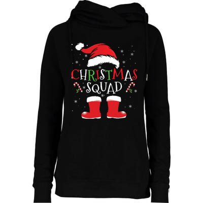 Christmas Squad Family Group Matching Christmas Party Pajama Womens Funnel Neck Pullover Hood