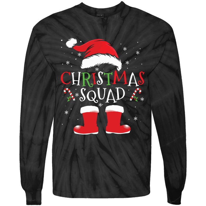 Christmas Squad Family Group Matching Christmas Party Pajama Tie-Dye Long Sleeve Shirt