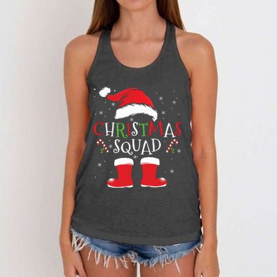 Christmas Squad Family Group Matching Christmas Party Pajama Women's Knotted Racerback Tank