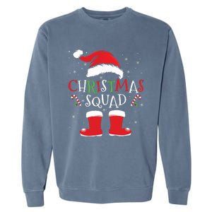 Christmas Squad Family Group Matching Christmas Party Pajama Garment-Dyed Sweatshirt