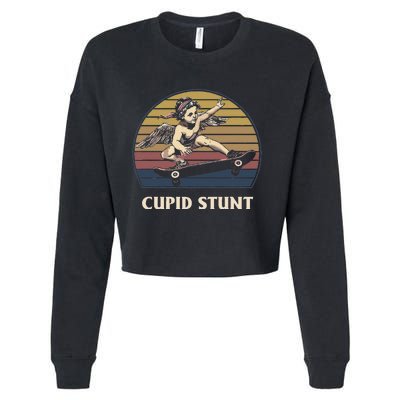 Cupid Stunt Funny Sarcastic Offensive Humor Embarrassing Cropped Pullover Crew