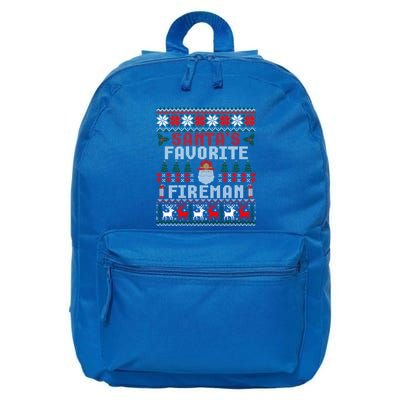 Christmas Santas Favorite Fire Firefighter Ugly Sweater Cute Gift 16 in Basic Backpack