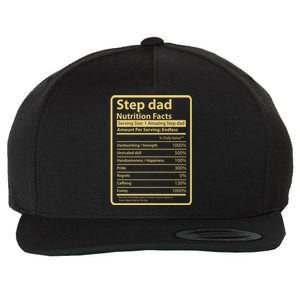 Cool Stepdad Funny FatherS Day Step Dad Nutritional Facts Cute Gift Wool Snapback Cap