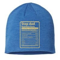 Cool Stepdad Funny FatherS Day Step Dad Nutritional Facts Cute Gift Sustainable Beanie