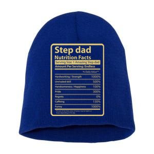 Cool Stepdad Funny FatherS Day Step Dad Nutritional Facts Cute Gift Short Acrylic Beanie