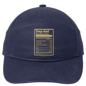 Cool Stepdad Funny FatherS Day Step Dad Nutritional Facts Cute Gift 7-Panel Snapback Hat