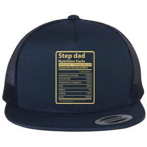 Cool Stepdad Funny FatherS Day Step Dad Nutritional Facts Cute Gift Flat Bill Trucker Hat